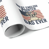 Beste Engelse Pointer Vader Ooit Patriotische Hond Cadeaupapier (Rol Hoek)