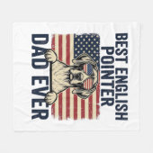 Beste Engelse Pointer Vader Ooit Patriotische Hond Fleece Deken (Voorkant (Horizontaal))