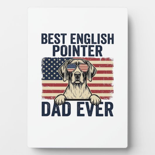 Beste Engelse Pointer Vader Ooit Patriotische Hond Fotoplaat (voorkant)