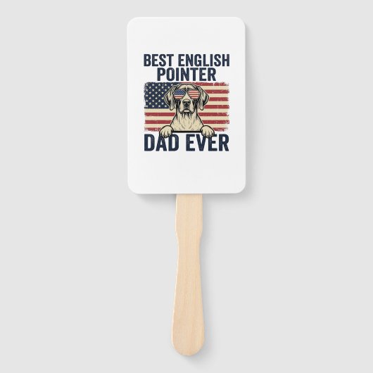 Beste Engelse Pointer Vader Ooit Patriotische Hond Handwaaier (Voorkant)