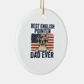 Beste Engelse Pointer Vader Ooit Patriotische Hond Keramisch Ornament (Rechts)
