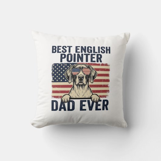 Beste Engelse Pointer Vader Ooit Patriotische Hond Kussen (Voorkant)