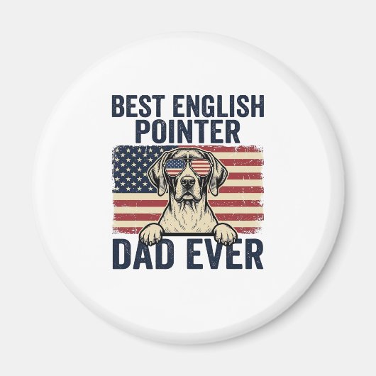 Beste Engelse Pointer Vader Ooit Patriotische Hond Magneet (Voorkant)
