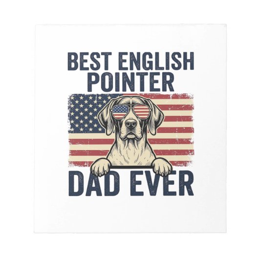 Beste Engelse Pointer Vader Ooit Patriotische Hond Notitieblok (Voorkant)