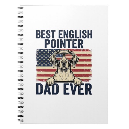Beste Engelse Pointer Vader Ooit Patriotische Hond Notitieboek (Voorkant)