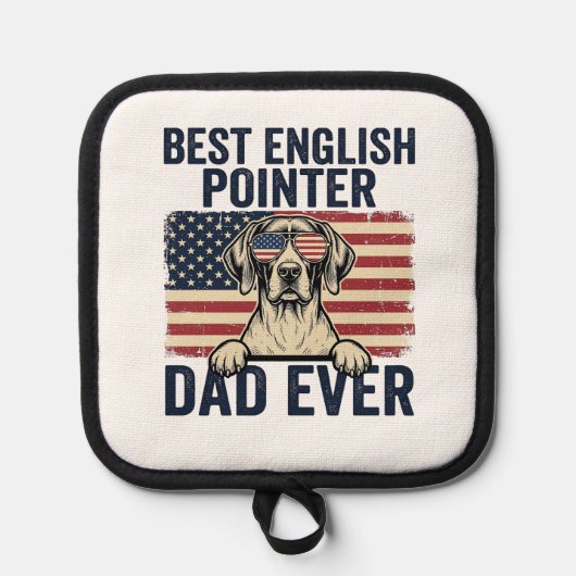 Beste Engelse Pointer Vader Ooit Patriotische Hond Pannenlap (Voorkant)