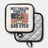 Beste Engelse Pointer Vader Ooit Patriotische Hond Pannenlap (Voorkant / Achterkant)