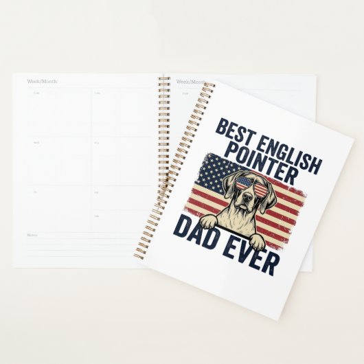 Beste Engelse Pointer Vader Ooit Patriotische Hond Planner (Display)