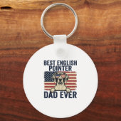 Beste Engelse Pointer Vader Ooit Patriotische Hond Sleutelhanger (Voorkant)