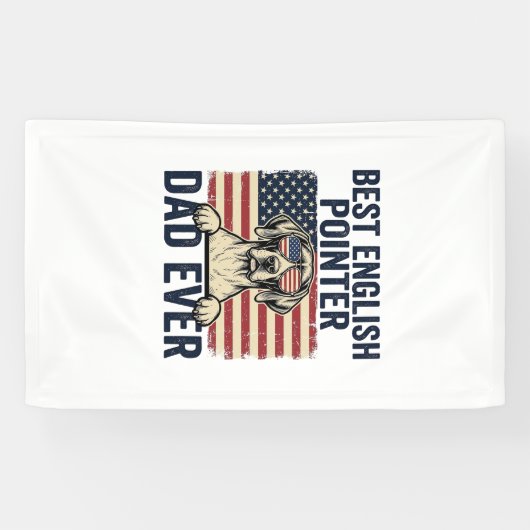 Beste Engelse Pointer Vader Ooit Patriotische Hond Spandoek (Horizontaal)