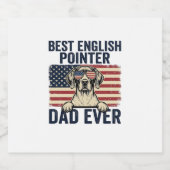 Beste Engelse Pointer Vader Ooit Patriotische Hond Sparkling Wijnetiket (Enkel label)