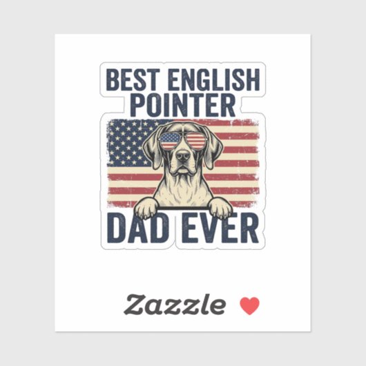 Beste Engelse Pointer Vader Ooit Patriotische Hond Sticker (Vel)