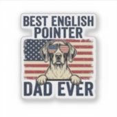 Beste Engelse Pointer Vader Ooit Patriotische Hond Sticker (Voorkant)