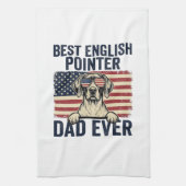 Beste Engelse Pointer Vader Ooit Patriotische Hond Theedoek (Verticaal)