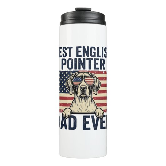 Beste Engelse Pointer Vader Ooit Patriotische Hond Thermosbeker (Voorkant)
