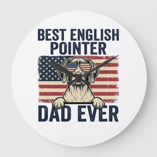 Beste Engelse Pointer Vader Ooit Patriottische Hon Grote Klok (Voorkant)