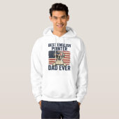 Beste Engelse Pointer Vader Ooit Patriottische Hon Hoodie (Voorkant volledig)