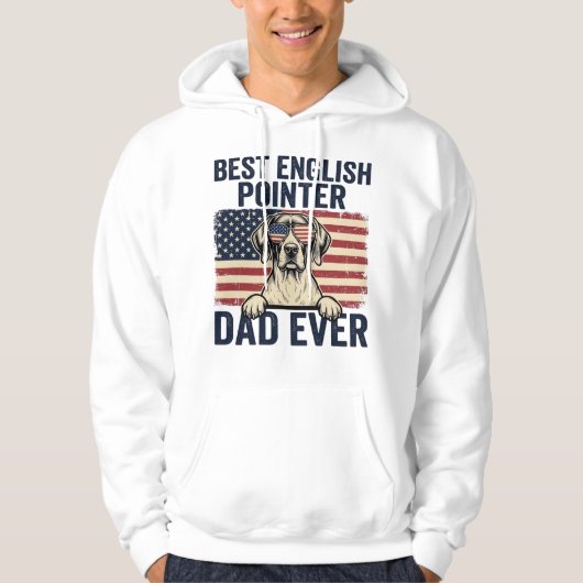 Beste Engelse Pointer Vader Ooit Patriottische Hon Hoodie (Voorkant)