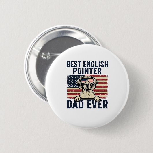 Beste Engelse Pointer Vader Ooit Patriottische Hon Ronde Button 5,7 Cm (Voorkant /achterkant)