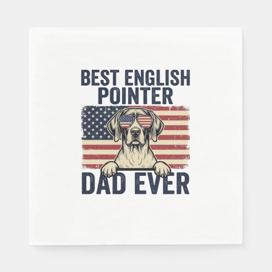 Beste Engelse Pointer Vader Ooit Patriottische Hon Servet (Voorkant)