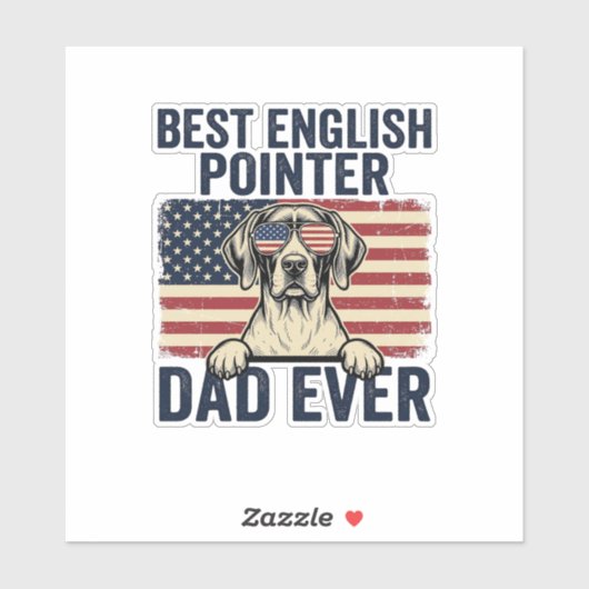 Beste Engelse Pointer Vader Ooit Patriottische Hon Sticker (Vel)