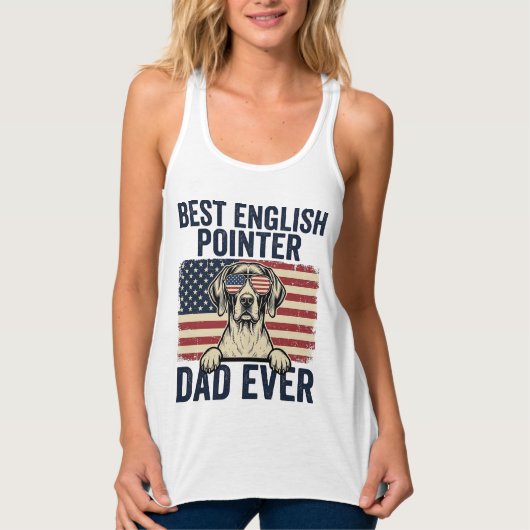 Beste Engelse Pointer Vader Ooit Patriottische Hon Tanktop (Voorkant)