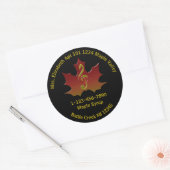 Beste esdoornsiroop rode blad in herfst kleur harm ronde sticker (Envelop)