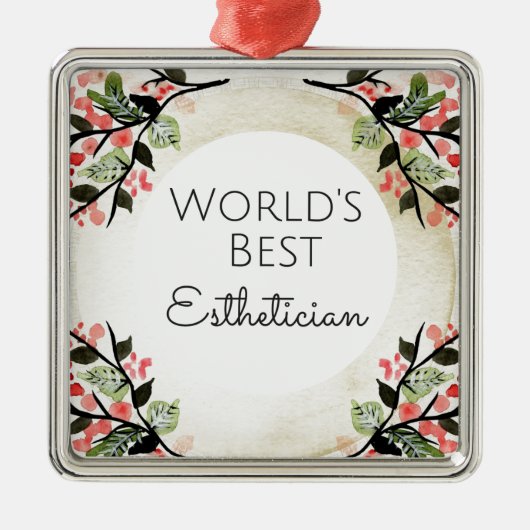 Beste Estheticiaanse cadeau 2 van de wereld Metalen Ornament (Voorkant)