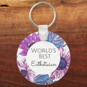 Beste estheticien cadeau 5 sleutelhanger (Voorkant)