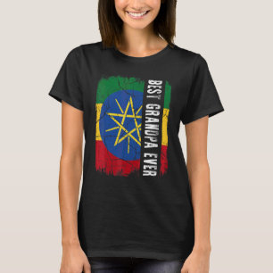 Beste Ethiopische opa ooit Ethiopia Flag Vader's T-shirt