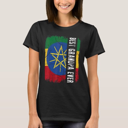 Beste Ethiopische opa ooit Ethiopia Flag Vader's T-shirt (Voorkant)