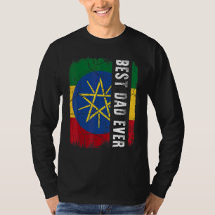 Beste Ethiopische vader ooit Ethiopia Vlag vader V T-shirt