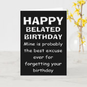 Beste excuus om je verjaardag te vergeten kaart (Gele Bloem)