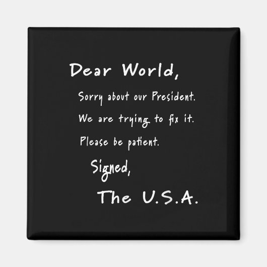 Beste excuusbrief van de Amerikaanse anti-Trump Magneet (Voorkant)