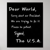 Beste excuusbrief van de Amerikaanse anti-Trump Poster (Voorkant)