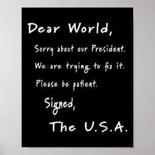 Beste excuusbrief van de Amerikaanse anti-Trump Poster