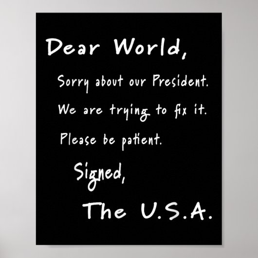 Beste excuusbrief van de Amerikaanse anti-Trump Poster (Voorkant)