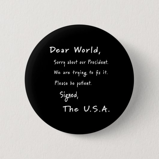 Beste excuusbrief van de Amerikaanse anti-Trump Ronde Button 5,7 Cm (Voorkant)