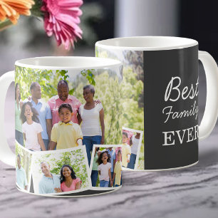 Beste Familie Ooit 4 Foto Collage Grijs Koffiemok
