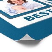 Beste familie ooit aangepaste blauwe 4 foto-collag poster (Hoek)