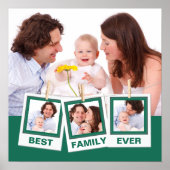 Beste familie ooit Aangepaste groene collage met 4 Poster (Voorkant)