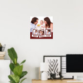 Beste Familie Ooit Aangepaste Rode 4 Foto Collage Poster (Thuiskantoor)