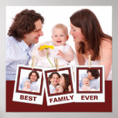 Beste Familie Ooit Aangepaste Rode 4 Foto Collage Poster (Voorkant)
