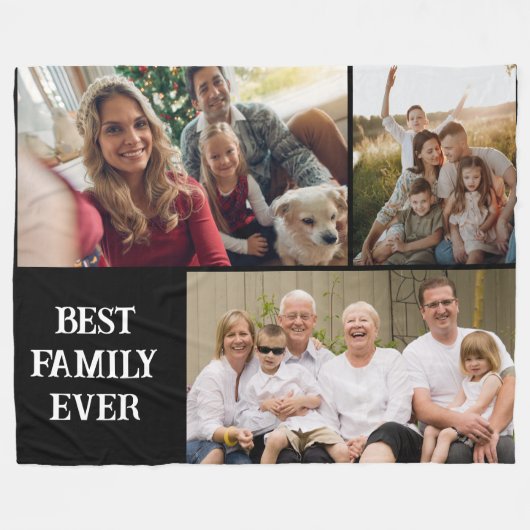 Beste familie ooit foto collage fleece deken (Voorkant (Horizontaal))