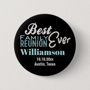 Beste familie reünie ooit Monogram Party Ronde Button 5,7 Cm