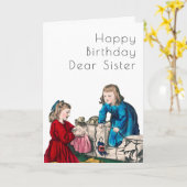 Beste favoriete zuster  Art Deco Birthday Kaart (Gele Bloem)