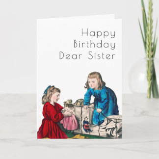 Beste favoriete zuster  Art Deco Birthday Kaart