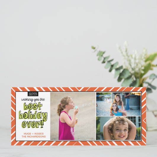 Beste feestdag ooit x3! feestdagenkaart (Staand voorkant)