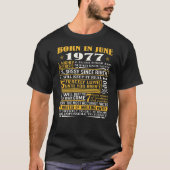 Beste feiten, geboren in juni 1977 44e verjaardag t-shirt (Voorkant)