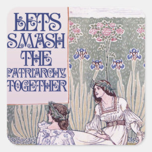 Beste feministische vriend laat de patriarchie slo vierkante sticker
